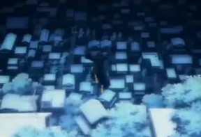 Rukia mirando el planeta